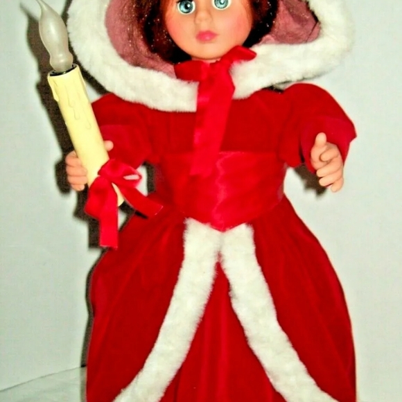 VTG  RENNOC ANIMATED LITTLE PEOPLE CHRISTMAS GIRL CAROLER DOLL SANTAS BEST - Picture 3 of 5